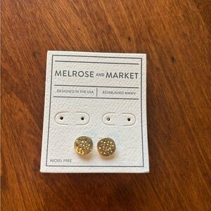 Nordstrom Clear Gold Dome Stud Earrings